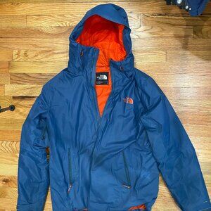 North Face Mens Hooded Puffer Jacket - Blue - Large